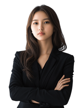Business woman in black suit png