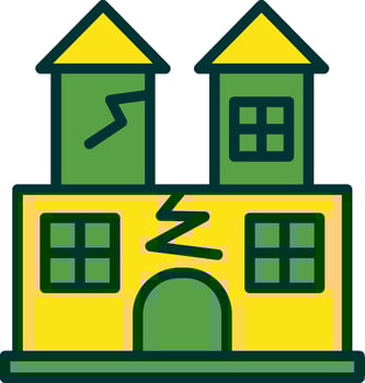 Ghost Castle Filled Two Color Icon vector