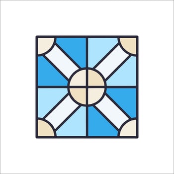 Stained glass window icon illustration vector