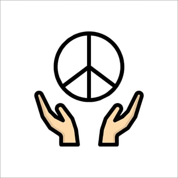 Peace symbol icon illustration vector