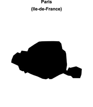 Paris department blank outline map vector