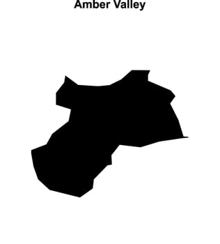 Amber Valley blank outline map vector