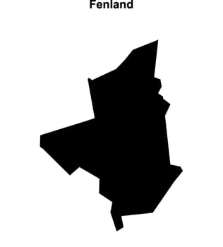 Fenland blank outline map vector
