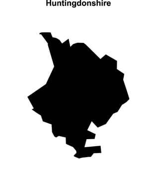 Huntingdonshire blank outline map vector