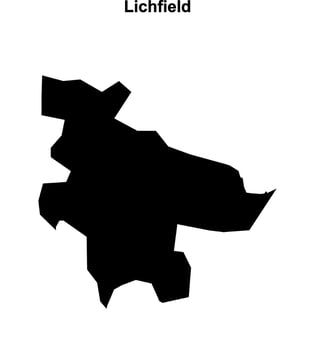Lichfield blank outline map vector