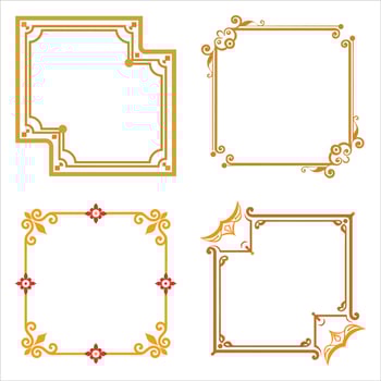 Four different ornamental frames with different designs vector
