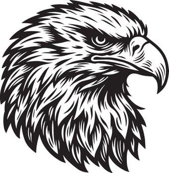 Eagle head hand drawn logo design art vector