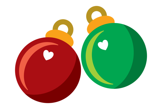 Flat illustration of Christmas decorations. png