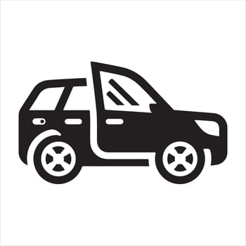 Car door icon silhouette white background vector