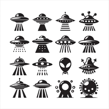 Ufo icon silhouette on white background vector