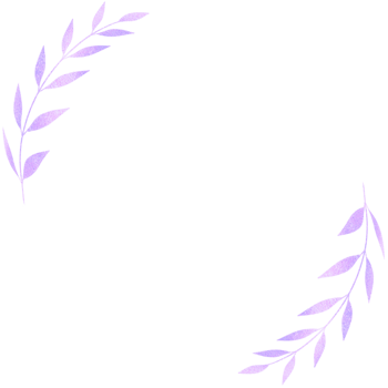 Purple glittery leaves corner frame png