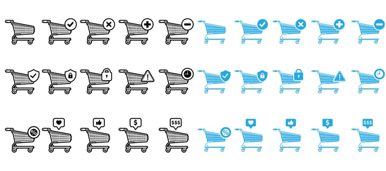 Icon Shopping Trolley Online Shopping Checkout vector