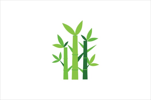 bamboos with leafs vector