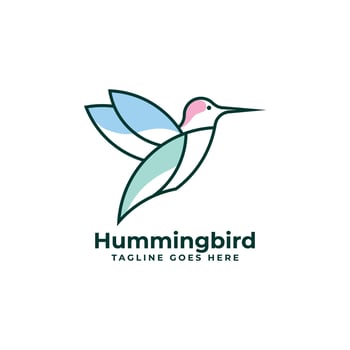 logo humming bird for bussines and company. This illustration is perfect for your creative design. vector