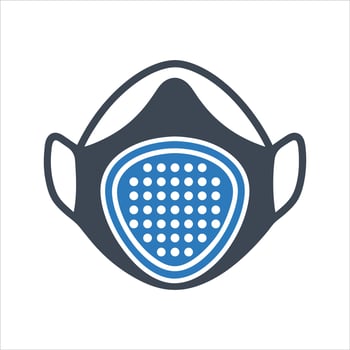 Dust mask icon. Face mask. FFP3 particle filtering face mask icon vector