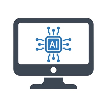 Artificial intelligence icon. Semiconductor. CPU. Processor. AI chip icon vector