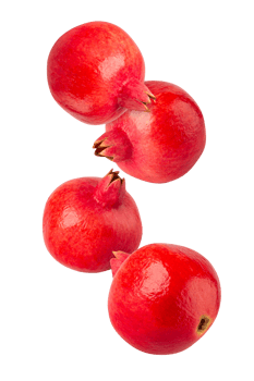 Falling Pomegranate fruit cutout, full depth of field png
