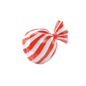 Wrapper Striped red candy 3D icon isolate on transparent background png