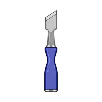 blade chisel carving cartoon illustration vector