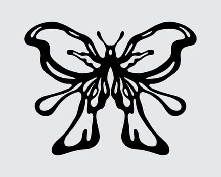 Butterfly clip art streetwear element illustration silhouette t shirt design poster paper cut out sticker print art editable vector
