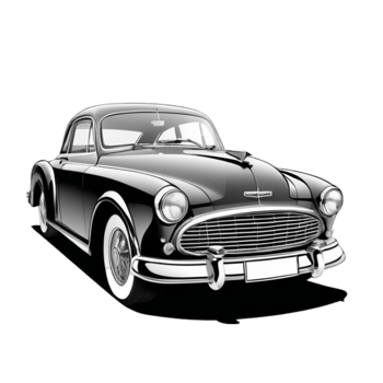 An old black and white car png