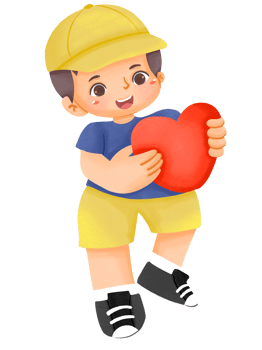 Boy holding heart clipart png