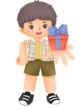 Boy with a gift png