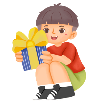 Boy holding a gift box png