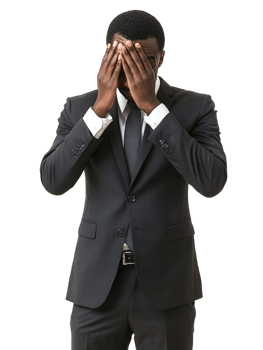 african american businessman covering his eyes with hands png