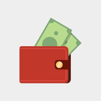 Money wallet flat design illustration vector