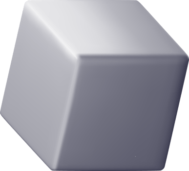 3D grey cube metal box png