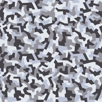 Geometric camouflage pattern, seamless background. Urban clothing style, masking camo repeat print. Light grey shades vector