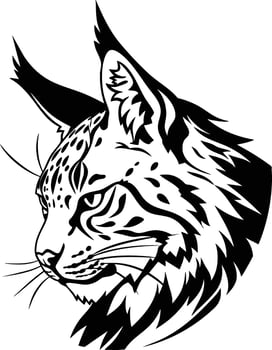 Lynx head silhouette on white background vector