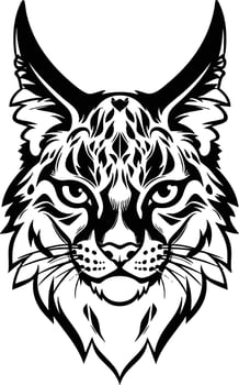 Lynx head tattoo design vector