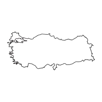 A black and white outline of turkey vector