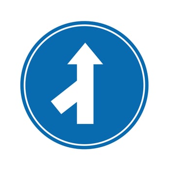 road sign icon, turn ahead road on round board. suitable for poster use and web icon vector