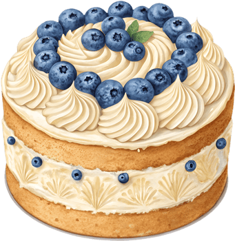 Mouthwatering Blueberry Cake Clipart for Bakery Illustrations. . png