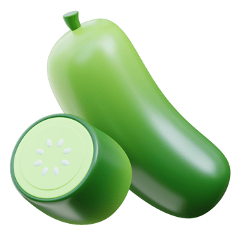 3D Cucumber Icon Illustration Render png