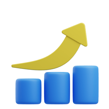 3D Financial Growth Icon Illustration Render png
