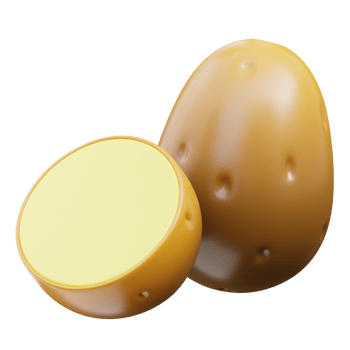 3D Potato Icon Illustration Render png