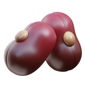 3D Red Bean Icon Illustration Render png