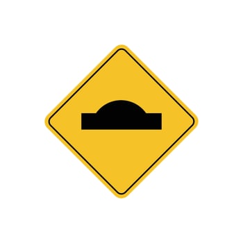 road sign icon, speed bumps in road on yellow rhombus board. suitable for poster use and web icon vector