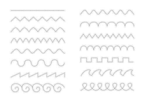 Tracing line for preschool or kindergarten. Practice writing skill vector