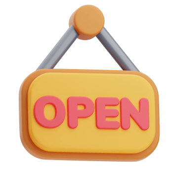 3D Open Sign Icon Illustration Render png