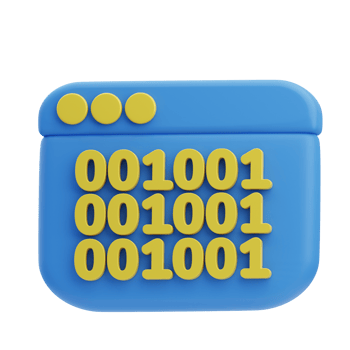 3D Binary Code Icon Illustration Render png