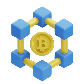 3D Blockchain Icon Illustration Render png