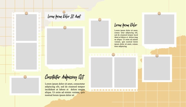 page grid layout abstract photo frames vector
