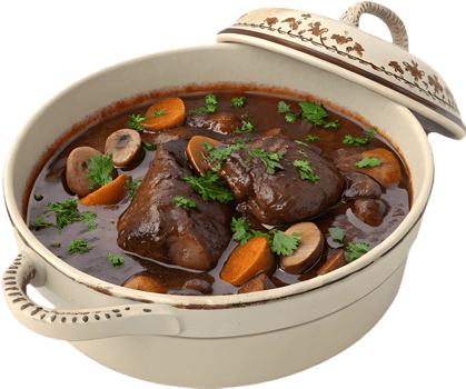 Comforting Coq au Vin Clipart with Rustic French Flair. . png