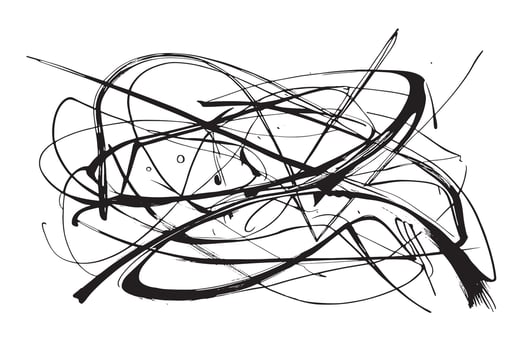 Dynamic Black Lines on White Canvas Forming a Monochrome Pattern for High Resolution Background Use vector