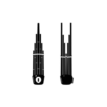Traditional musical japan instrument logo illustration, sho silhouette is suitable for music shops and communities vector